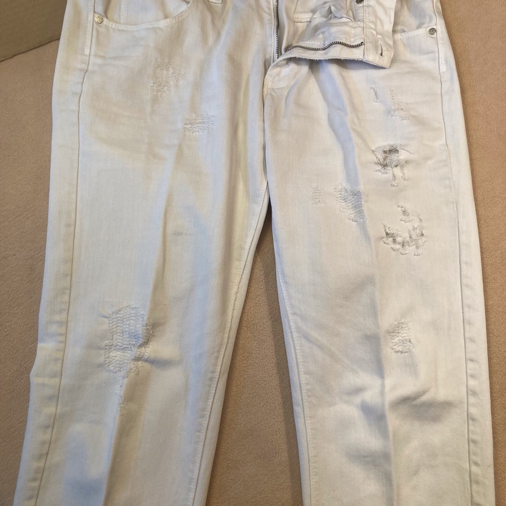 Michael Kors white distressed Astor jeans great used condition, tight fit